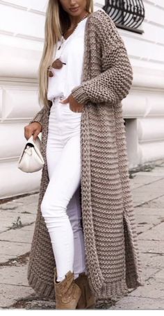 Vinter Mode Outfits, Winter Mode Outfits, Long Knit Cardigan, Cardigan Sweaters, Cardigan Outfits, Casual Cardigans, Long Sweaters Cardigan, 가을 패션, Knit Fashion