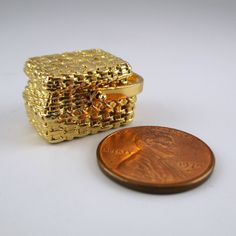 "This three-dimensional, sterling silver Sweet Pea's Lunch Basket pendant features a woven white oak cane texture (inside and outside) and is signed \"Brown County Baskets\" on the bottom. The basket also features a moveable top and handle. The vermeil is a generous application of 14K gold over sterling silver. Brand new, never worn condition. 7/8\" high 3/4\" wide 1/2\" deep 15.4 grams *Chain not included. See more @ https://www.etsy.com/shop/brocosi" Gold Jewelry With Gift Box, Gold Jewelry With Gift Box For Keepsake, Gold Jewelry Keepsake With Gift Box, Sterling Silver Gold Jewelry With Gift Box, 14k Gold Jewelry With Box Clasp For Gift, Lunch Basket, Brown County, Summer Bracelets, Summer Jewelry