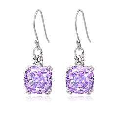 PRICES MAY VARY. Hypoallergenic: You are always looking for a hypoallergenic and beautiful earring. It happens that it is almost tailor-made for you. The S925 sterling silver material better protects your sensitive ears High-quality luster: The purple gemstone is particularly dazzling and shining under the light. Whether it is your birthday, wedding, Valentine's Day, anniversary, it can make you stand out from the crowd Exquisite design: Made of natural zircon cut with a unique process, they have a diamond-like luster and color. The sterling silver material will not feel heavy even if worn for a long time. The overall weight is about 3.2g, which is very suitable for daily wear Gift box packaging: Each pair of earrings is packaged in a gift box, which is a great choice for your own use and Birthday Gift For Mom, Zirconia Earrings, Earrings Wedding, Crystal Drop, Silver Material, Mom Birthday Gift, Sensitive Ears, Diamond Crystal, Wedding Earrings