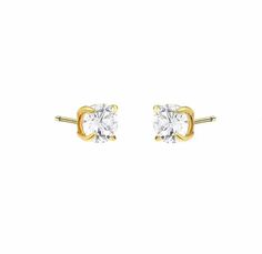 Round Diamond Cz Stud Earring Nayla Jewelry Gold Stud Earrings, Cz Stud Earrings, Round Design, Gold Stud, Cz Diamond, Decorating Blogs, Cz Stone, Gold Studs, Gold Earrings Studs