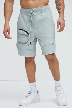 Available In Grey. Drawstring Elastic Waist Side Hand Pockets 1 Zipper Pocket Utility Pockets Back Pocket Shell: 100% Nylon Imported | Mens Safe Side Utility Nylon Shorts in Grey size 3XL by Fashion Nova Nylon Athleisure Shorts With Cargo Pockets, Nylon Athleisure Cargo Shorts, Summer Sportswear Shorts With Pockets, Outdoor Nylon Shorts With Drawstring, Nylon Drawstring Shorts For Outdoor, Summer Sports Shorts With Cargo Pockets, Urban Nylon Bottoms With Functional Drawstring, Sports Nylon Cargo Shorts With Cargo Pockets, Nylon Cargo Sports Shorts With Pockets