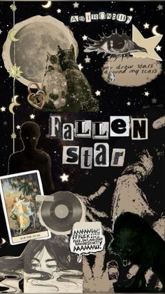 a collage of various images with the words fallen star