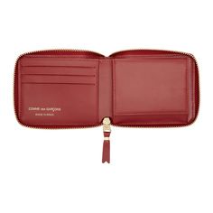 Comme des Garçons Wallets - Red Line Zip Around Wallet Cheap Red Wallets For Everyday Use, Designer Red Wallet For Daily Use, Modern Red Wallet For Daily Use, Comme Des Garcons Wallet, Luxury Red Wallets With Zipper Closure, Luxury Wallet, Wallet Bag, Wallet Men, Zip Around Wallet