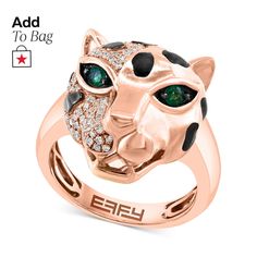 in stock Panther Head, Head Ring, Panther, Jewelry Box, Jewelry Watches, Emerald, Jewelry Rings, Fine Jewelry, Buy Online