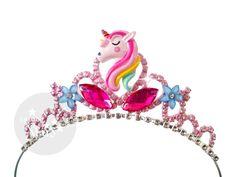 Make your child's birthday magical with our Unicorn & Rainbow Birthday Party Crown. It's a delightful headband tiara that perfectly complements their Unicorn -themed birthday outfit Rhinestone Metal Crystal crown- That will last for many years to come and will make great keepsake. This listing have 2 options : 1. metal rhinestone tiara 2. rainbow hair clip  Very High Quality METAL CRYSTAL TIARA Especially Designed For MAXIMUM COMFORT - Very Comfortable to wear - just like regular headband - NO hair comb in the end FOR FOR MAXIMUM COMFORT  With this Especially Design your princess can wear it all day long with no worries that it will fall down and that will not be Comfortable. This headband great for ANY occasion like princess party , Birthday party & Halloween   --------------------------- Unicorn Rainbow Birthday Party, Unicorn Crown, Barbie Chelsea Doll, Headband Crown, Crown Birthday, Birthday Tiara, Crystal Tiara, Unicorn Headband, Rainbow Birthday Party