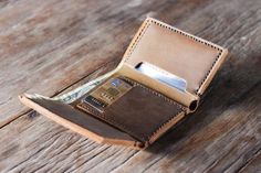 Mens Trifold Wallet - JooJoobs Wallet Design Ideas, Wallet Ideas, Leather Money Clip Wallet, Elegant Wallet, Leather Credit Card Wallet, Wallet Design, Leather Money Clips, Credit Card Holder Wallet, Leather Trifold Wallet