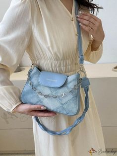 Bird in Bag - Womens Korean-Style Denim Square Shoulder Bag Trendy Rectangular Denim Shoulder Bag, Trendy Rectangular Denim Blue Shoulder Bag, Trendy Denim Satchel Bag, Rectangular Denim Blue Shoulder Bag For Spring, Chic Rectangular Denim Shoulder Bag, Denim Blue Rectangular Shoulder Bag For Spring, Trendy Denim Shoulder Bag With Zipper, Trendy Denim Shoulder Bag With Zipper Closure, Denim Blue Shoulder Bag For Spring