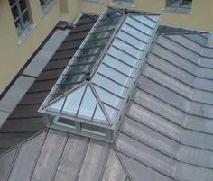 an image of a roof with a skylight on it