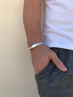 Silver Cuff Bracelet Men's Bracelet Cuff Bracelet Men | Etsy Modern Cuff Wristband As Gift, Minimalist Jubilee Bracelet For Father's Day, Adjustable Cuff Jewelry, Minimalist Silver Bracelets For Father's Day, Silver Minimalist Wristband For Father's Day, Modern Bracelets For Father's Day, Men Bangle, Bracelet Men, Men's Bracelet