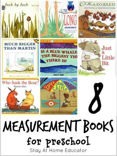 children's books with the title 8 measurement books for pre school students to read