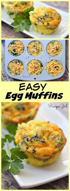 egg muffins on a plate with parsley