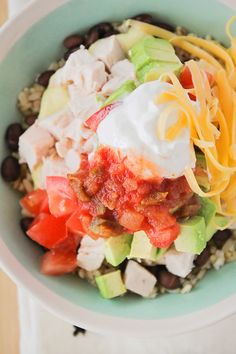 a bowl filled with lots of different types of food