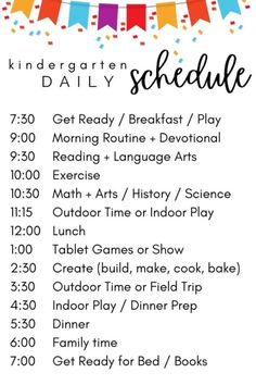 a printable school schedule for kids with the words, preschool daily schedule on it