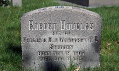 the headstone of robert douglas and his wife