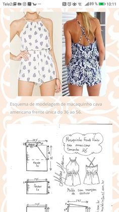 an image of a woman's top and shorts sewing pattern