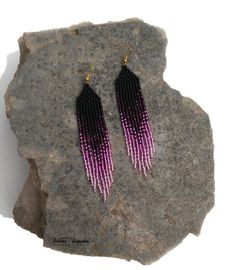 Fuchsia earrings Ombre earrings Long dangle earrings Pink dangle earrings Pink and black Statement earrings Dainty earrings Elegant earrings Sparkling earrings Gradient earrings Fringe earrings Czech glass earrings Seed bead earrings Fuchsia (pink-purple) black gradient elegant evening earrings. Length of the Earrings - 4 1/2 inches (11 cm) 100% handmade Czech seed beads. Shipping worldwide Gift packedge - FREE! Thanks for view! Please note that due to lighting effects, monitor's brightness, con Black Tassel Drop Earrings, Black Beads Dangle Earrings Gift, Black Beaded Dangle Earrings For Gifts, Black Beaded Dangle Earrings Gift, Black Tassel Earrings With Dangling Beads As Gift, Black Tassel Earrings With Black Beads For Gift, Black Beaded Long Drop Earrings, Black Long Drop Earrings With Dangling Beads, Black Long Drop Beaded Earrings For Gift