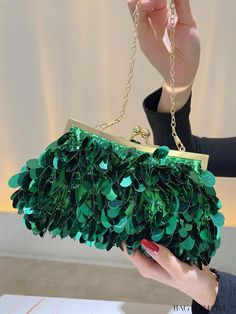 BagForLove - Stylish Glitter Evening Party Clutch: Womens Fashion Hand Purse Product Description Color Green Pattern Type Plain Bag Size Small Type Ruched Bag Material PU Size Chart INCH CM Bag Height Bag Length Bag Width Strap Length 5.1 inch 8.3 inch 1.6 inch 47.2 inch Bag Height Bag Length Bag Width Strap Length 13 cm 21 cm 4 cm 120 cm Details Pictures Similar Products h2 { text-align: center; } /* æ¢è¡ */ li{ white-space: normal; word-break: break-all; word-wrap: break-word; } .red-box { w Green Summer Party Bags, Summer Party Embellished Bags, Glamorous Party Bags With Sequins, Embellished Party Bags For Summer, Glamorous Sequin Party Bags, Trendy Party Bags With Sequins, Red Sequined Party Bags, Green Sequined Party Bag, Glamorous Red Party Bag