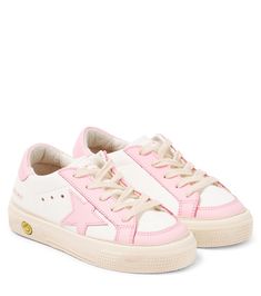 May leather sneakers in white - Golden Goose Kids | Mytheresa Pink Low-top Sneakers With Contrast Sole, Pink Lace-up Sneakers With Contrast Sole, Pink Round Toe Platform Sneakers With Laces, Pink Low-top Platform Sneakers With Vulcanized Sole, Pink Low-top Vulcanized Sole Platform Sneakers, Pink Sneakers With Vulcanized Sole And Round Toe, Pink Vulcanized Sole Sneakers With Round Toe, Pink Vulcanized Sole Sneakers, Pink Low-top Platform Sneakers With Rubber Sole