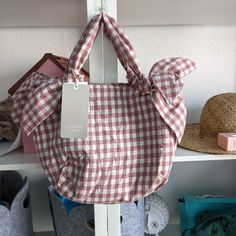 Kid Open Cloth Tote, I Believe Reversible Bc Has Shearling Pink Interior, Cloth, Bow Knots, So Chic, I Think Could Work For A Smaller Bag For Adult Too, Rosey Dusty Pink Spring Picnic Cotton Bag, Gingham Bags For Daily Use In Spring, Spring Gingham Bag For Daily Use, Spring Gingham Bags For Daily Use, Cute Gingham Rectangular Bag, Casual Gingham Shoulder Bag For Picnic, Casual Gingham Shoulder Bag For Summer, Cute Gingham Rectangular Bags, Casual Plaid Cotton Bag