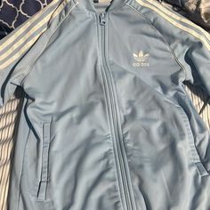 Good Conditions Like Brand New Adidas S, Adidas Originals Jacket, Blue Clothes, Zara Drip, Adidas Blue, Blue Adidas, Kids Jacket, Colorful Sweaters, Adidas Originals