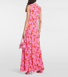 Printed Halterneck Maxi Dress in Multicoloured - Diane Von Furstenberg | Mytheresa Spring Halter Neck Maxi Dress With Bias Cut, Pink Bias Cut Maxi Dress, Formal Printed Maxi Dress, Spring Bias Cut Maxi Dress, Spring Bias-cut Maxi Dress, Spring Evening Printed Maxi Dress, Pink Bias Cut Spring Maxi Dress, Pink Bias Cut Maxi Dress For Spring, Printed Halter Neck Maxi Dress