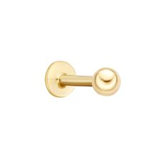 Crafted from 14k gold, and polished to a brilliant shine, this labret lip stud enhances your stylish look. Length: 12 mm Width: 3.5 mm Gauge: 16g Thread: external Metal: 14k gold Finish: polished Packaging: pouch Size: One Size. Gender: female. Age Group: adult. Modern 14k Yellow Gold Piercings, Classic Gold Round Piercings, Classic Round Internally Threaded Nose Studs, Classic 14k Yellow Gold Nose Studs, Internally Threaded Round Yellow Gold Nose Studs, Internally Threaded Yellow Gold Nose Studs, Classic Yellow Gold Internally Threaded Nose Studs, Classic Gold Round Nose Studs, Elegant Yellow Gold Piercings With Screw Back