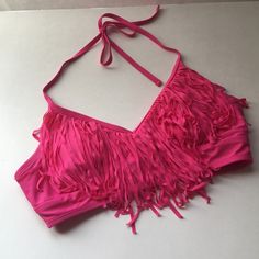 Pink Xhilaration Fringe Top Never Worn! Slight Padding. Ties At Neck And Cute Double Back Clasp. Loved Tyr Bottoms In Olive Green With A Pink Accent Stripe. Adjustable Inside Draw String. Pairs Well Together, But Willing To Sell Separately As Well. Both Pieces Size L. Smoke/Pet Free Home. Open To Offers. Pink Stretch Halter Top With Built-in Bra, Pink Sleeveless Swimwear With Built-in Bra, Pink Summer Halter Top With Built-in Bra, Pink Party Tops With Built-in Bra, Pink Stretch Halter Top For Swimming, Pink Stretch Halter Top, Bra-friendly, Pink Fitted Halter Top With Built-in Bra, Pink Party Swimwear For Spring, Fitted Pink Halter Top With Built-in Bra