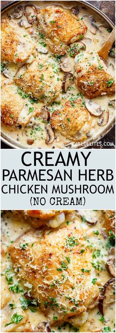 creamy parmesan herb chicken mushroom no gravy