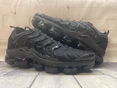 Nike Air VaporMax Plus Triple Black Shoes 924453-004 Men's Size 13 NEW. Condition is "New with box". Shipped with USPS Priority Mail. BRAND NEW, 100% Authentic. These are some awesome shoes. You will ABSOLUTELY LOVE these shoes! Black Lace-up Sneakers With Air Cushioning, Black Sneakers With Air Cushioning For Outdoor, Nike Black Sneakers With Air Cushioning, Black Running Shoes With Air Cushioning, Casual Black Running Shoes With Air Cushioning, Black Lace-up Running Shoes With Air Cushioning, Nike Black Running Shoes With Abzorb Midsole, Black Low-top Running Shoes With Air Cushioning, Black Running Shoes With Air Cushioning And Round Toe