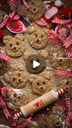 cookies and cookies are arranged in the shape of a bear