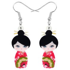 PRICES MAY VARY. Cute Design -- Anime Kimono Geisha Doll Earrings Design Specification -- Doll Weight :3.5g ,Size :1.30*0.94 inches Material -- Made up of acrylic & stainless-steel hooks,double sided pattern,hypoallergenic,NOT 3D! Fashion gifts for women, kimono doll lovers, wife, mom or that special lady for Mother's Day, Valentine's Day,Hannukah, Birthdays, Christmas, Thanksgiving and Cosplay! Design&Produce by DUOWEI Jewelry DUOWEI HAVE COPYRIGHTS Design&Produce by DUOWEI Jewelry DUOWEI HAVE Kimono Doll, Geisha Doll, Kimono Geisha, Japanese Accessories, Cosplay Design, Doll Earrings, Women Kimono, Anime Kimono, Japanese Doll