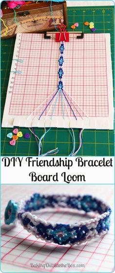 two pictures showing how to make beaded bracelets with beads and thread on them