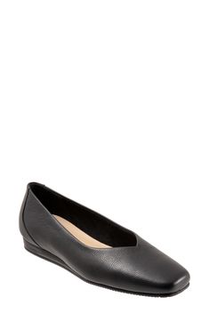 This classic ballerina flat is updated with a squared-off toe and a cushy, arch-supporting footbed that allows all day comfort with effortless style. Removable, foam-cushioned insole with arch support Leather upper/textile lining/rubber sole Imported Women's Shoes Classic Slip-on Ballet Flats With Textured Sole, Modern Pointed Toe Ballet Flats For Everyday, Fitted Almond Toe Flats For Everyday, Modern Everyday Ballet Flats, Classic Cushioned Slip-on Ballet Flats, Elegant Everyday Flats With Cushioned Footbed, Classic Slip-on Ballet Flats, Classic Ballet Flats With Textured Sole And Almond Toe, Elegant Everyday Flats With Textured Sole