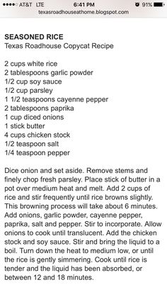 the recipe for texas roadhouse copycat recipe is shown on an iphone screen,