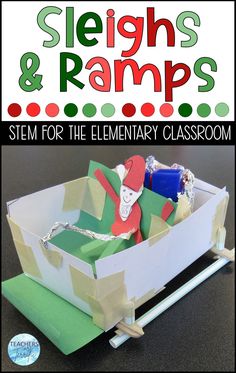 Christmas STEM projects have been so fun to develop! Kids are already excited and this challenge worked so well! They loved building and decorating these sleighs! This unique idea will really present great problem-solving opportunities as your students pre-test their sleighs. It's an amazingly fun challenge! Christmas Steam Activities Elementary, Elf Trap Stem Challenge, Fun Winter Classroom Activities, Build A Sled Stem Challenge, Christmas Stem Activities 4th Grade, Class Christmas Activities, Christmas Unique Ideas, Christmas Stem Challenges For Kids, Christmas Class Activities Kids