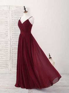 Red Chiffon Dress With Fitted Bodice, Flowy Chiffon Dress With Sweep Train, Maroon Grad Dress, Chiffon Dresses With Sweep Train And Fitted Bodice, Red Chiffon V-neck Evening Dress, Blue Sequin Prom Dress, Burgundy Prom Dress Long, Simple Maxi, Prom Dress Burgundy