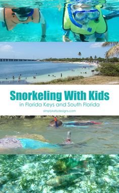 some people swimming in the water and one is wearing snorkeling with kids