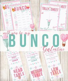 the printable bunco game is ready to be used for parties and other activities