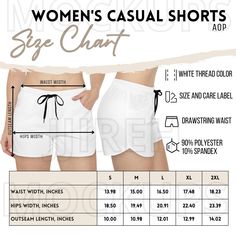 Women's Casual Shorts AOP Size Chart, Shorts Size Guide, Printify Women's Casual Shorts Size chart, Drawstring Waist Shorts Size Chart Enhance the presentation of your clothing designs and display them in a professional and realistic way with our mockups. Whether you're a designer, entrepreneur, or just looking to visualize your creative ideas, our mockups are the perfect tool to bring your designs to life. You will receive 1 JPG digital image, ensuring your design will be displayed beautifully. This is a digital image; non-physical item will be mailed to you. FRIENDLY REMINDER Due to the nature of these images being digital,  WE ARE UNABLE TO ISSUE REFUNDS. However, if you have any problems or questions when completing your order on Etsy or downloading the images, please send us a message Drawstring Waist Shorts, Clothing Designs, Women's Casual, Creative Ideas, Digital Image, Drawstring Waist, Size Guide, Casual Women, Casual Shorts