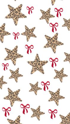 leopard print stars with bows and bows on them