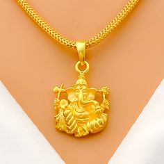 Palatial Timeless 22k Gold Ganesh Pendant 22k Gold Hallmarked Temple Necklace For Diwali, Diwali Hallmarked 22k Gold Temple Necklace, Diwali 22k Gold Hallmarked Temple Necklace, Diwali 22k Gold Temple Necklace, Diwali Yellow Gold Plated Temple Necklace, Yellow Gold Round Pendant Temple Necklace, 22k Yellow Gold Temple Necklace, 22k Yellow Gold Temple Necklace For Ceremonial Occasions, 22k Yellow Gold Hallmarked Temple Necklace