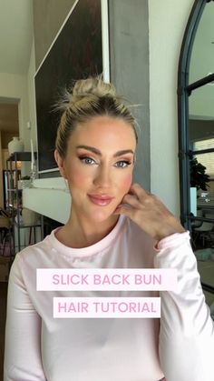 Mallory Lee | Stylish Mom | Dallas, TX | Comment "bun" & I will send you all the supplies you need to acheive this easy slick back bun ✨ This hairstyle is one of my favorite ways… | Instagram How To Do A Cute Slick Back Bun, Sleeked Back Hairstyle, Wet Bun Hairstyles, Middle Part Slick Back Bun, Slick Back Bun Natural Hair, Slicked Back Bun, Easy Buns, Slicked Back Hairstyles