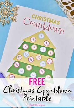 a christmas tree counting game for kids to print out and play with the numbers on it