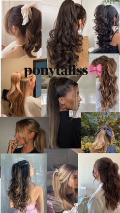 many different types of hair are shown in this collage with the words, ponytails