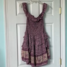 Spell And The Gypsy Dahlia Mini Dress Nwt Size Medium Purple Floral Dresses, Purple Bohemian Mini Dress For Fall, Flowy Purple Bohemian Mini Dress, Bohemian Purple Sleeveless Mini Dress, Purple Sleeveless Cotton Mini Dress, Urban Outfitters Purple Sleeveless Mini Dress, Horse Dress, Play Dress, Shirred Dress