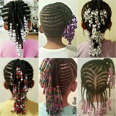 Braids & beads Braids With Beads Kids, Black Hairstyle Ideas, Braid Hairstyles For Kids, Cornrows With Beads, Kid Braids, Braids Beads, Children Hairstyles