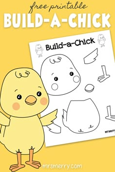 a printable build - a - chick coloring page for kids