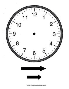 a drawing of a clock with arrows pointing to the time on it's face