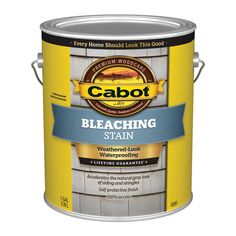 Formulated to accelerate the natural weathering process of uncoated exterior wood. Gray pigments gradually weather to a natural driftwood gray color. Produces a self-protecting finish and achieves a uniform weathered look in only 6 to 12 months. Deep penetrating. Self-protective finish. Cabot Pre-tinted Bleaching Bleaching Exterior Wood Stain and Sealer (1-Gallon) in Gray | 140.0010241.007