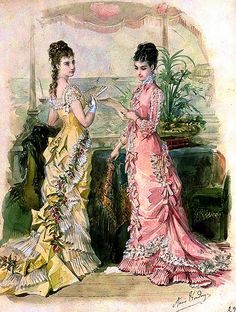 1870s Dress, 1870 Fashion, 1870s Fashion, Victorian Era Fashion, 1880s Fashion, 1800s Fashion, Fashion Illustration Vintage, Color Study, 19th Century Fashion